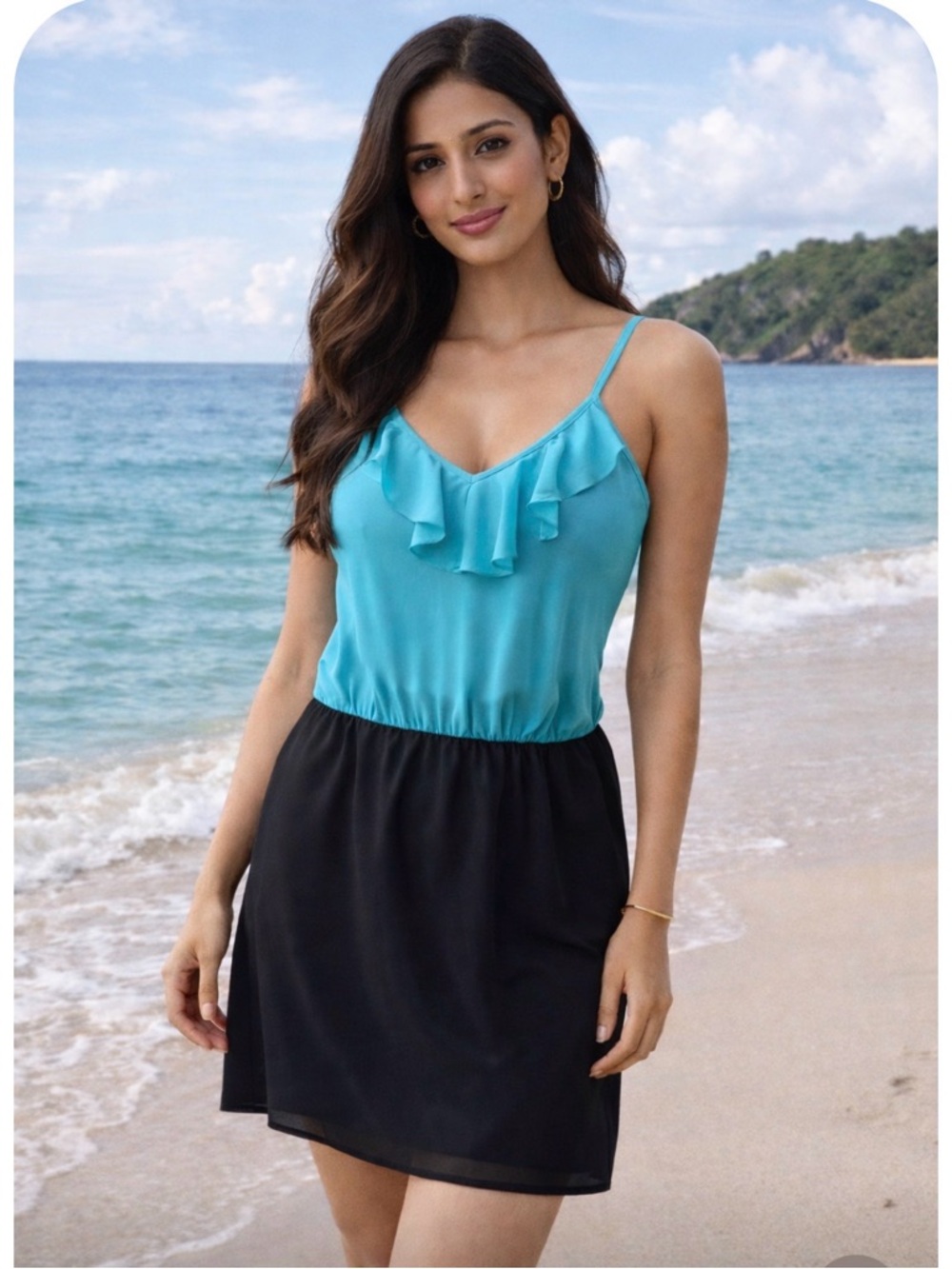 G by Guess Blue and Black Mini Dress